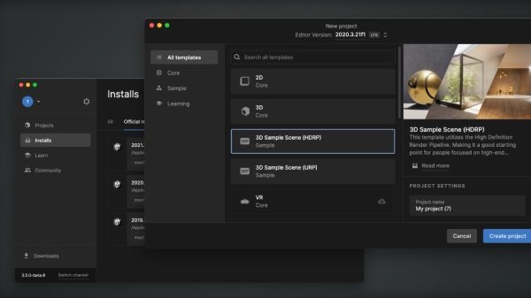 Unity Hub-Screenshots