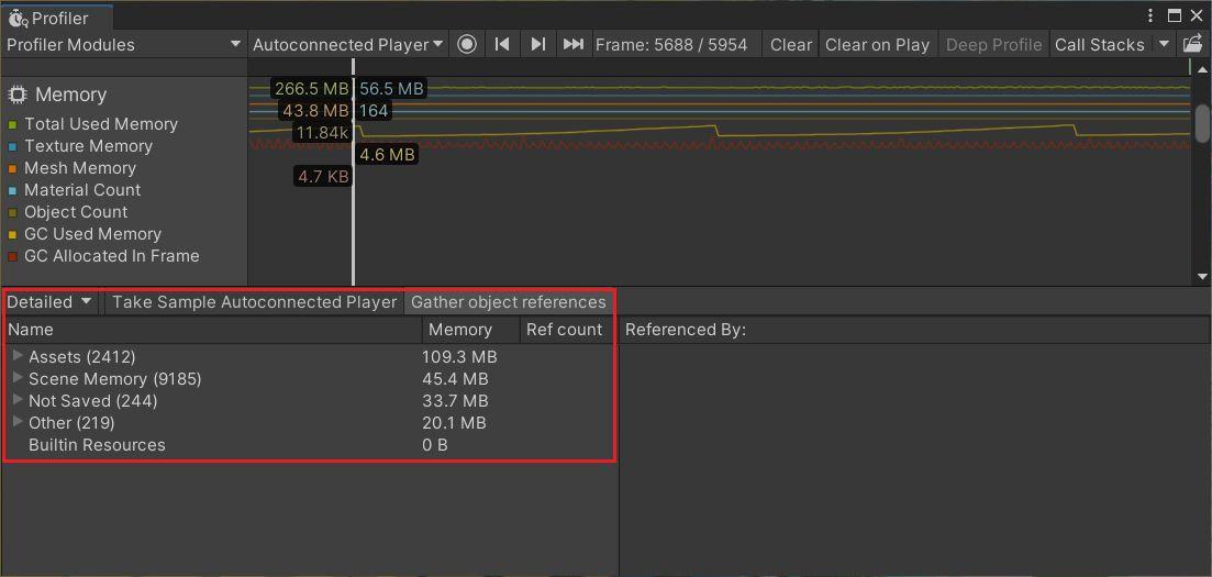 Two views with Memory Profiler module