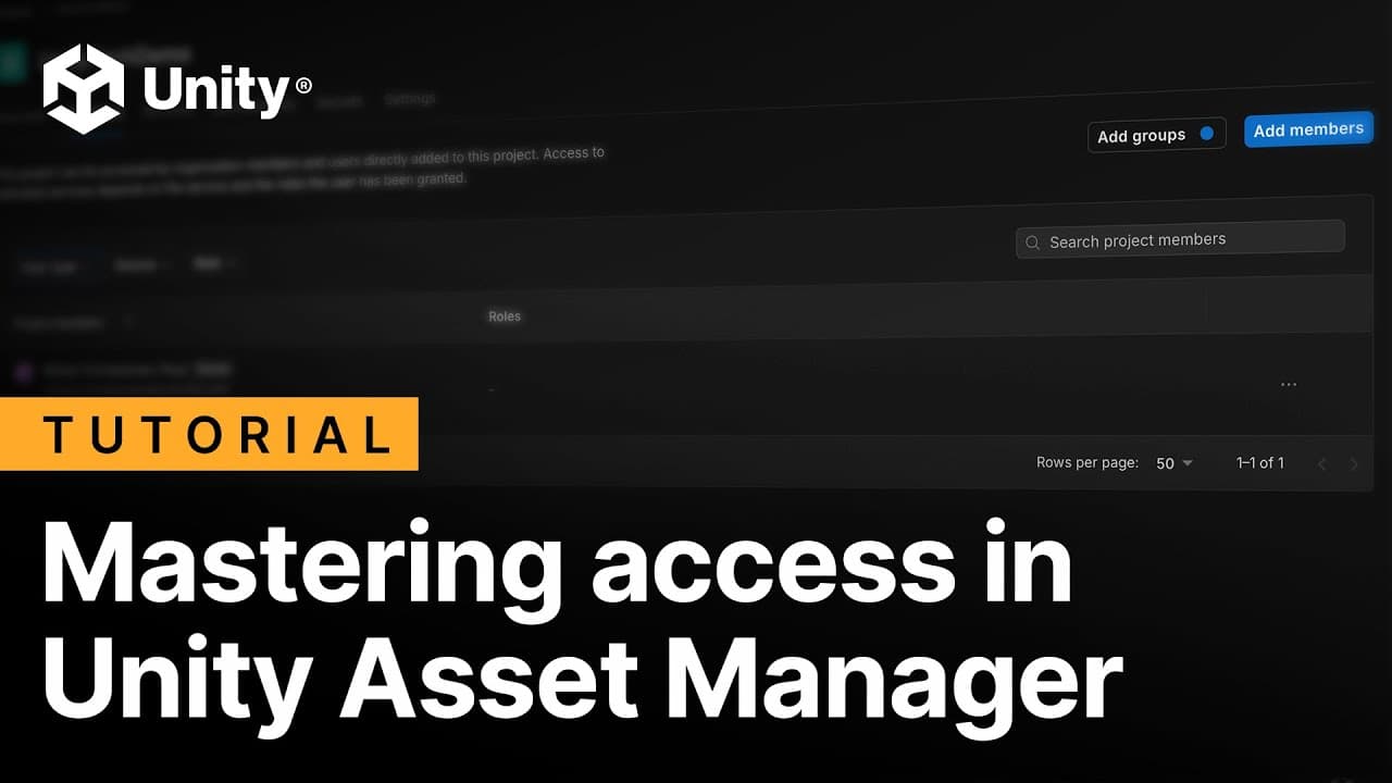  Watch the video: Mastering access in Unity Asset Manager