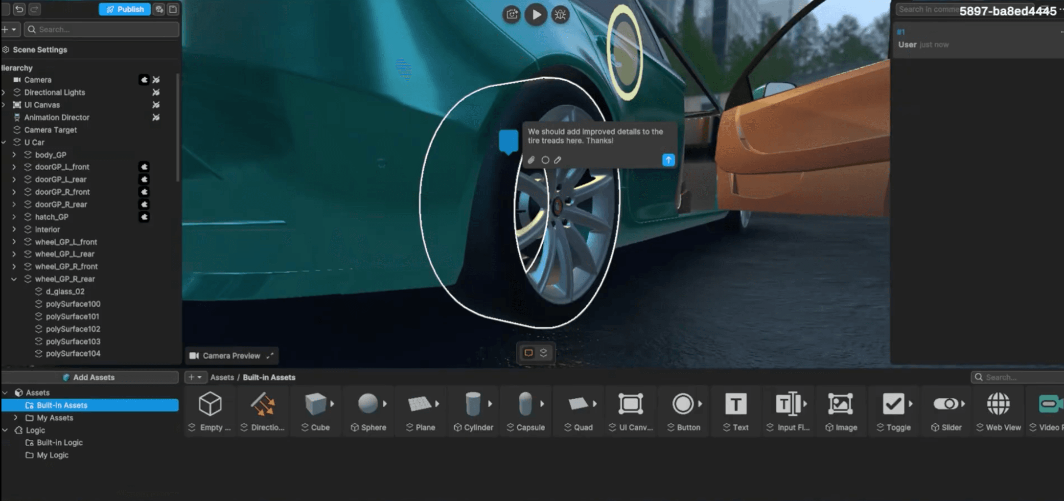 Unity Studioのアクション