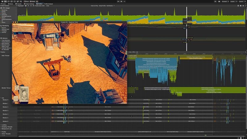 Overview of the Unity profiler