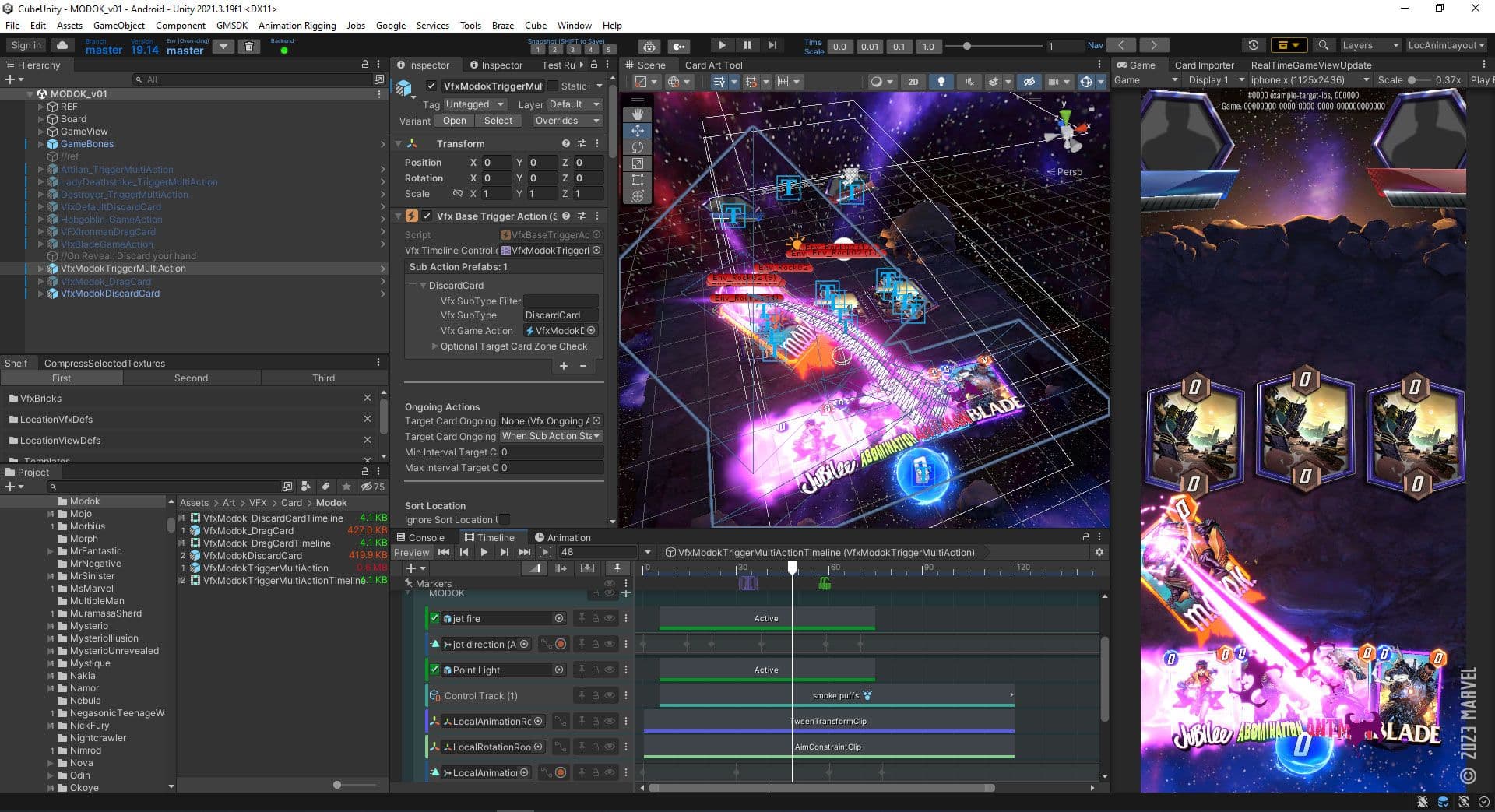 在Unity编辑器中的Marvel SNAP VFX