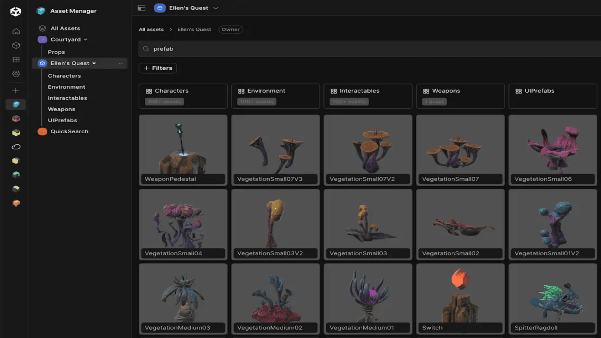 Imagem do Unity Asset Manager