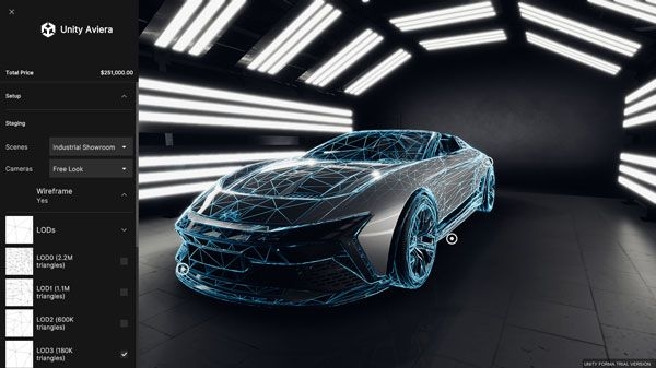 Unity Pixyz 中的 3D 汽车