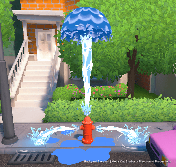 Backyard Baseball の水の視覚効果