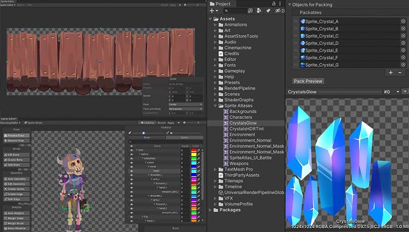 Sprite Editor und Atlas