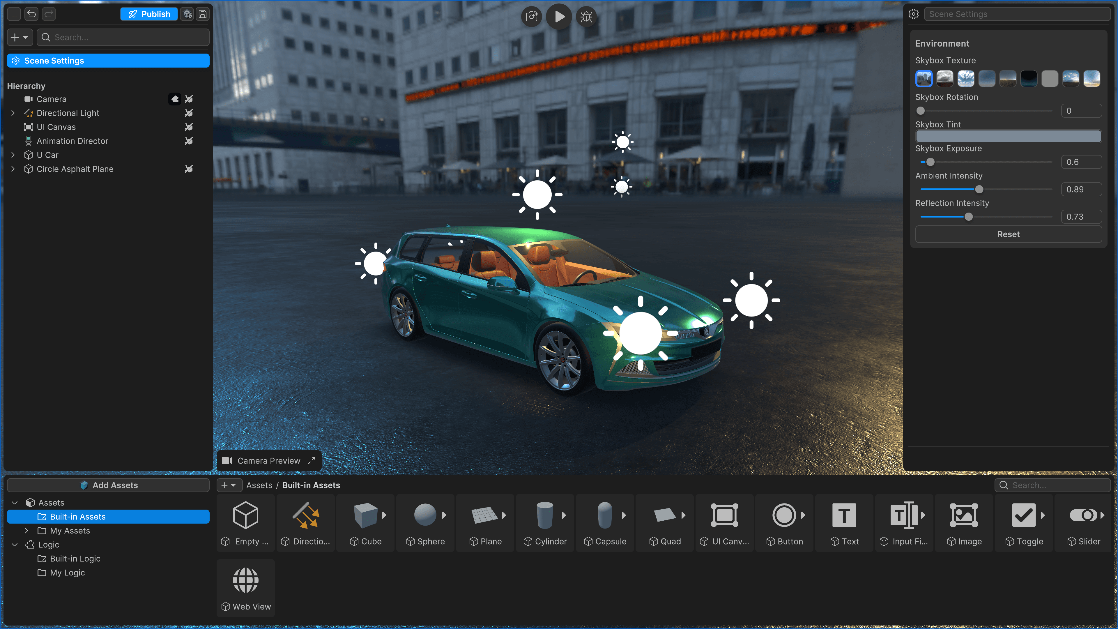 Unity Studio no-code web-based editor