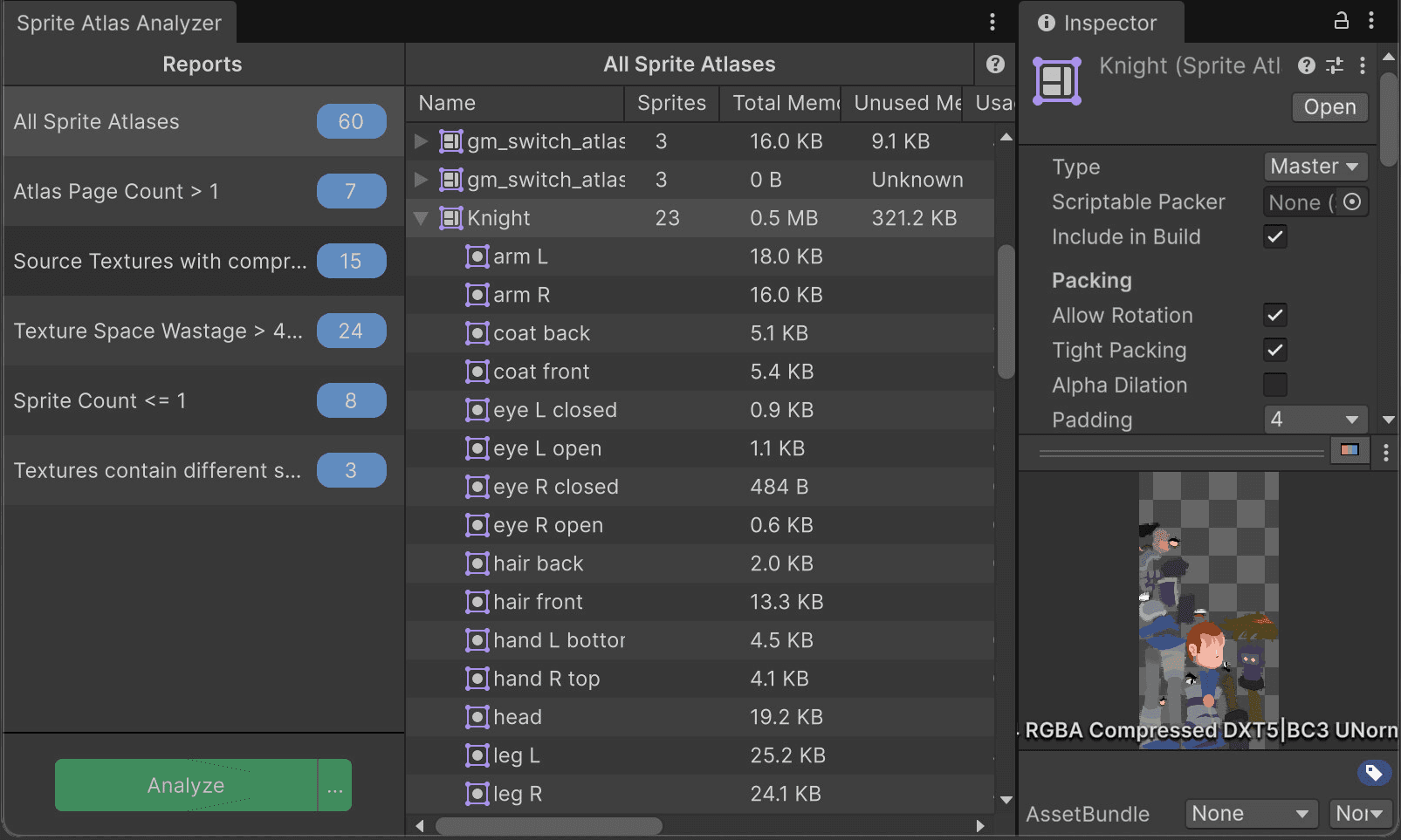 Sprite Atlas Analyzer