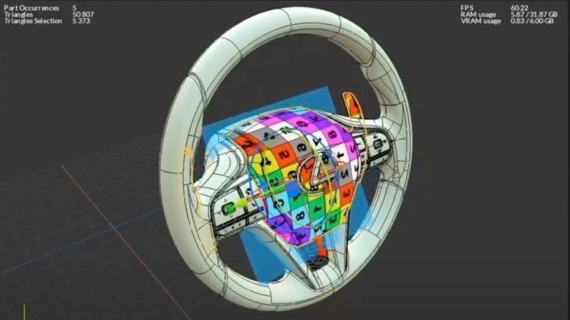 Обзор Unity Pixyz на модель рулевого колеса Lexus