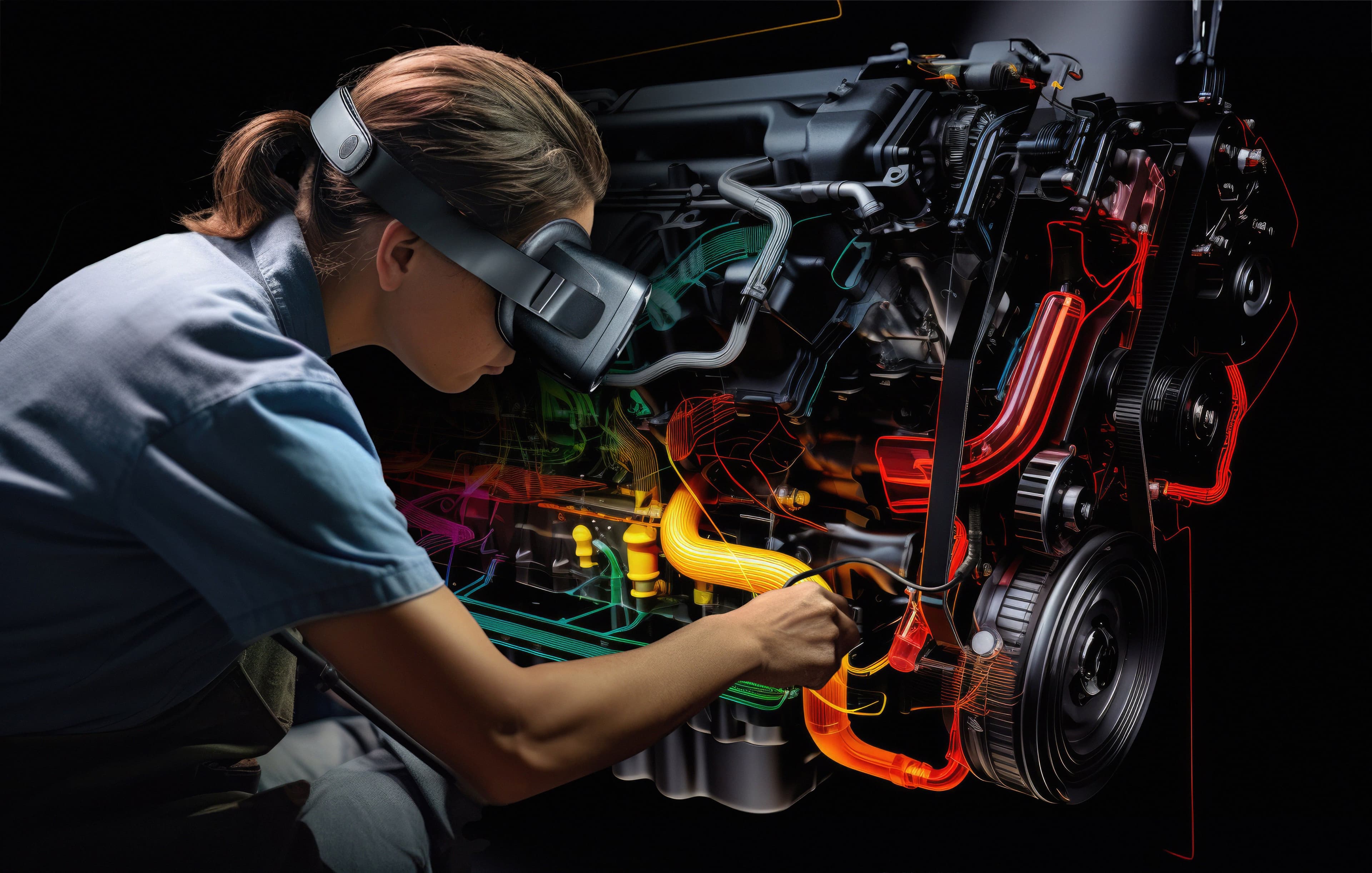 woman wearing VR glasses