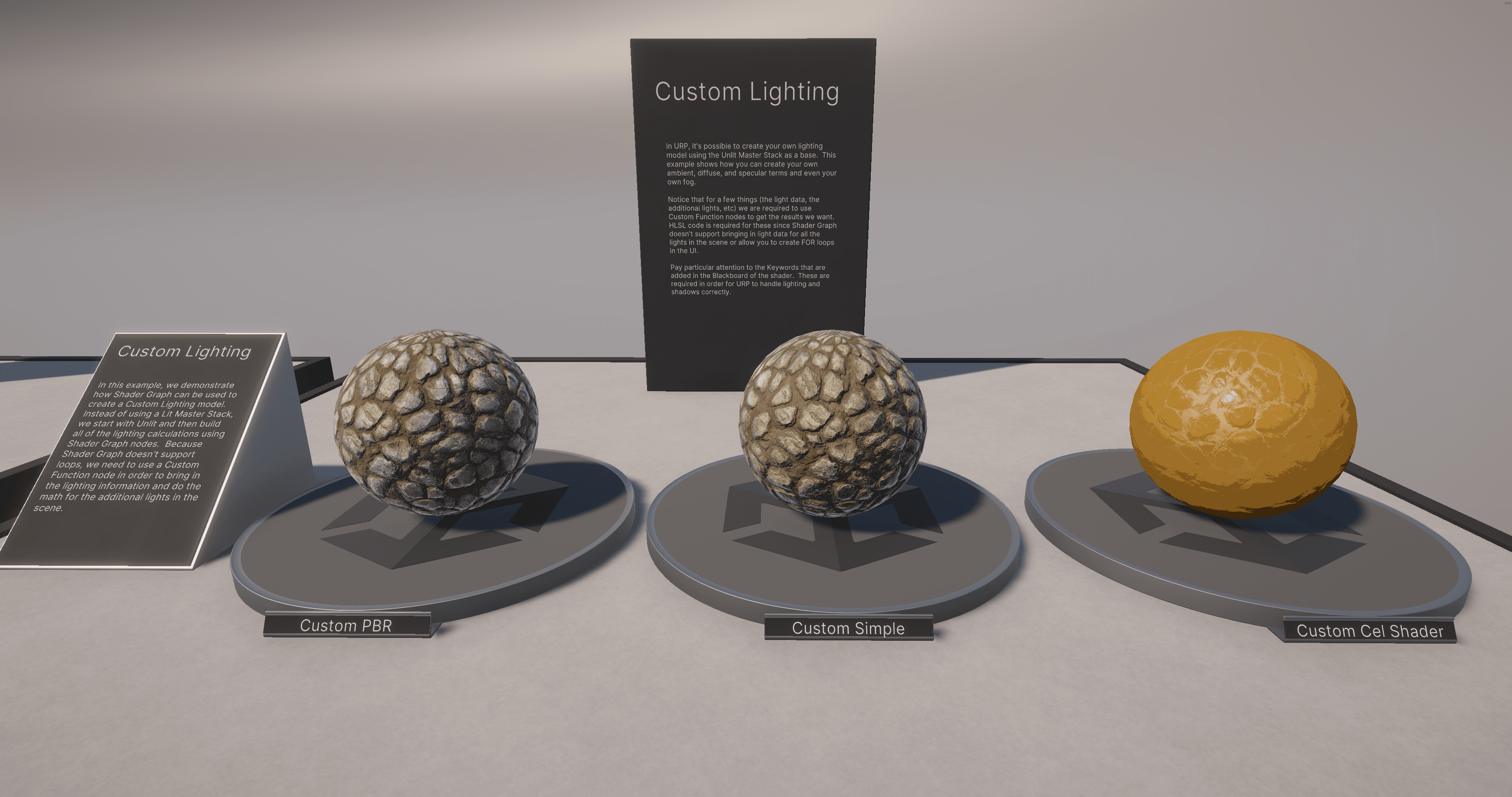 Custom Lighting category of samples