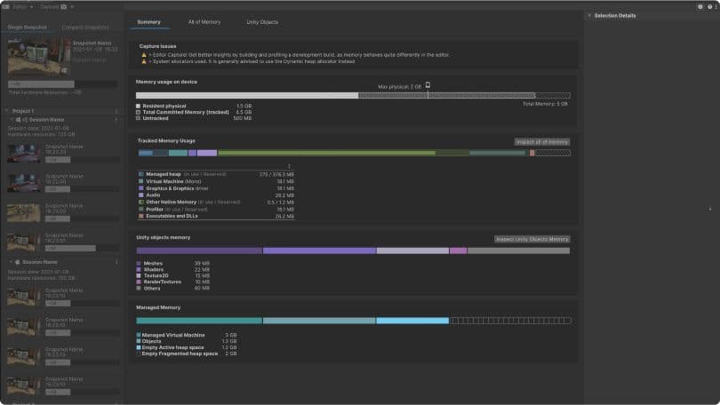 Сводная информация Memory Profiler