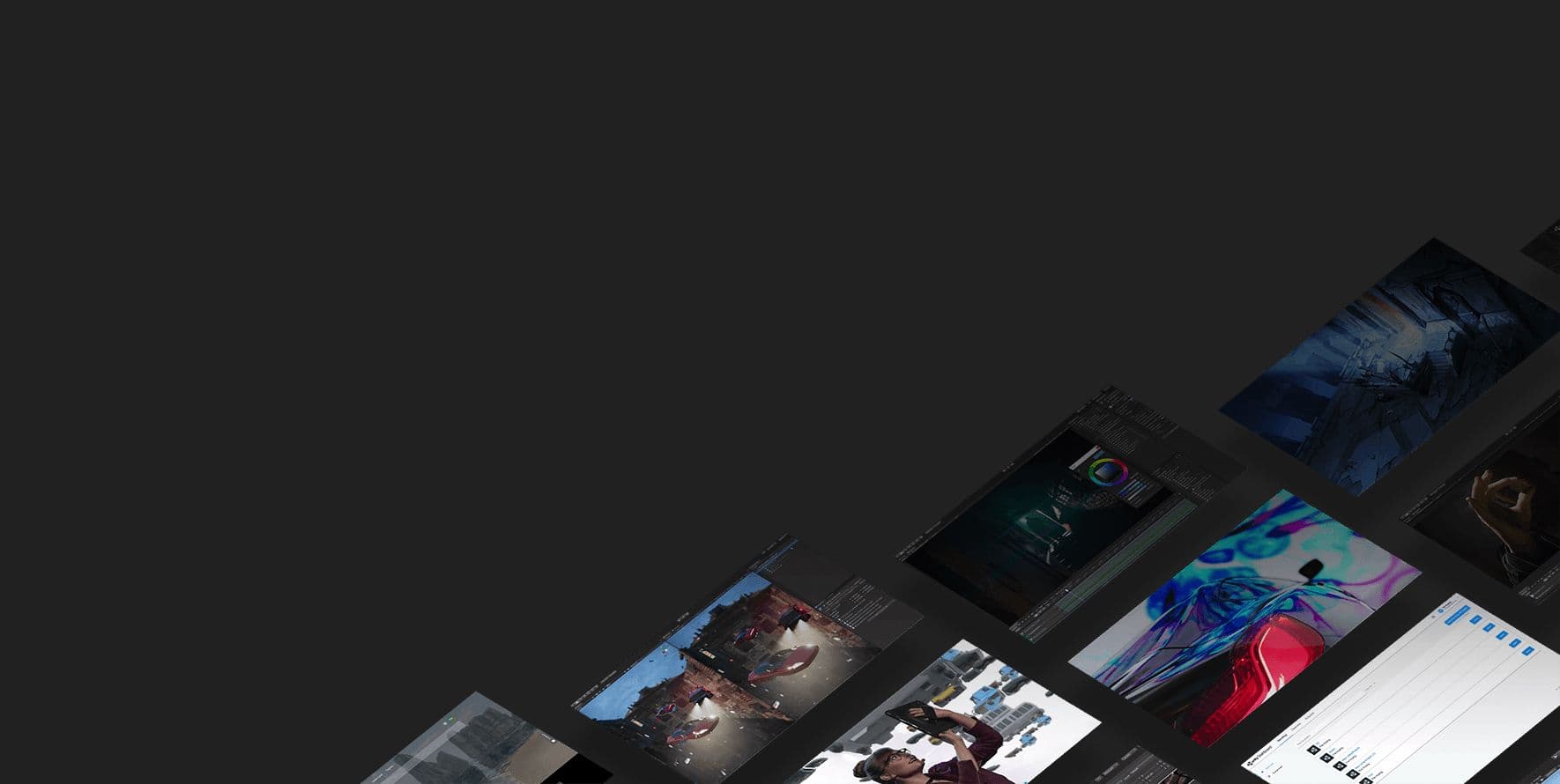 Colagem de telas do Unity