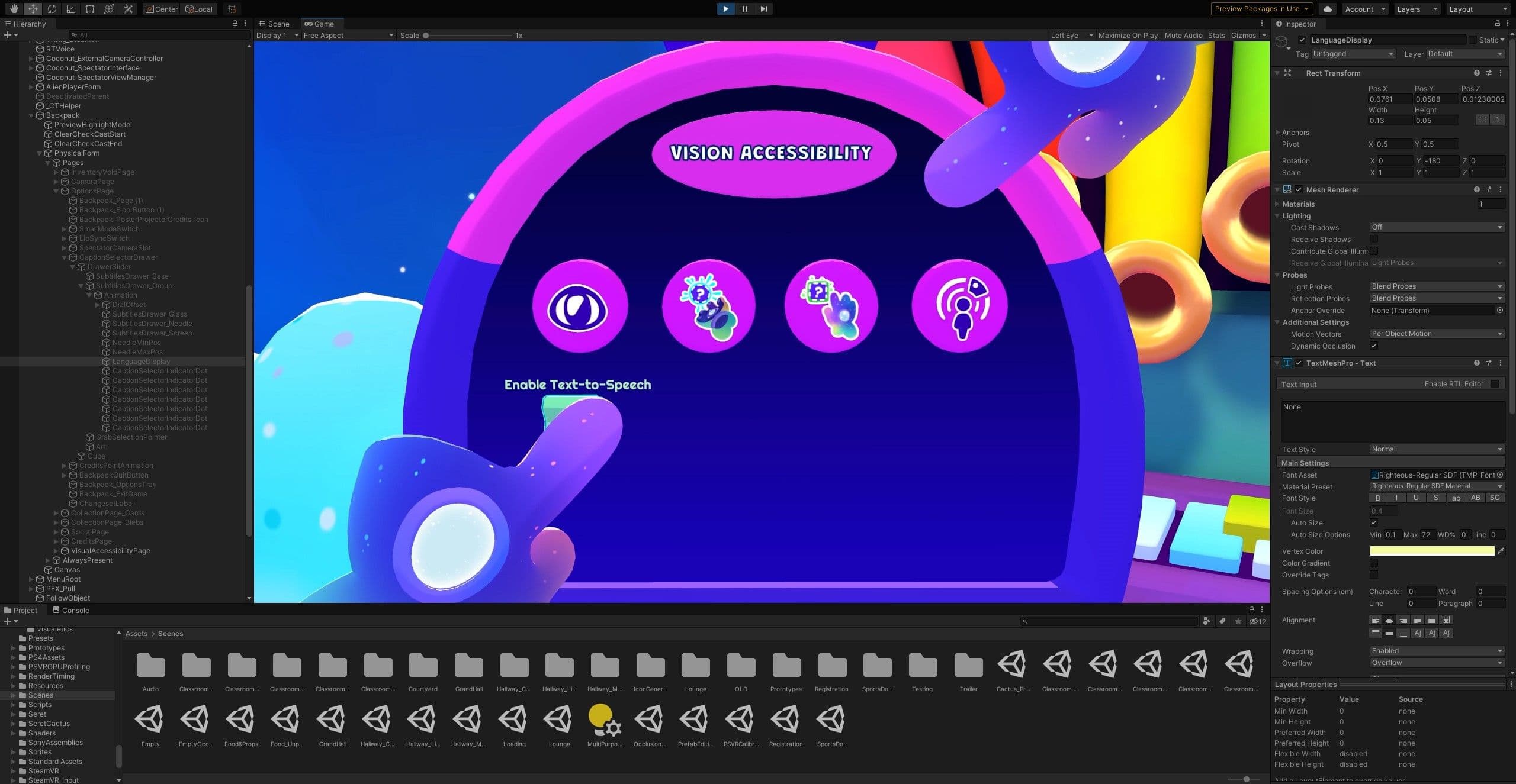 Exploring different vision accessibility modes