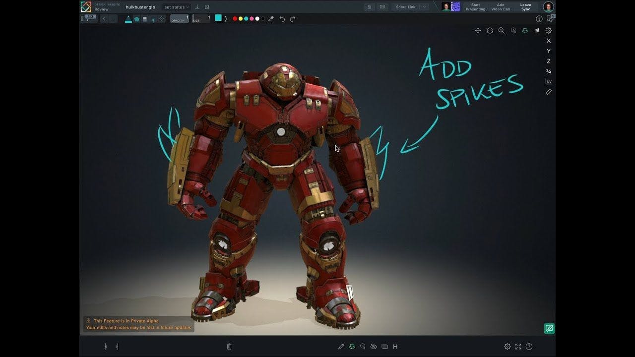 3D model review in SyncSketch
