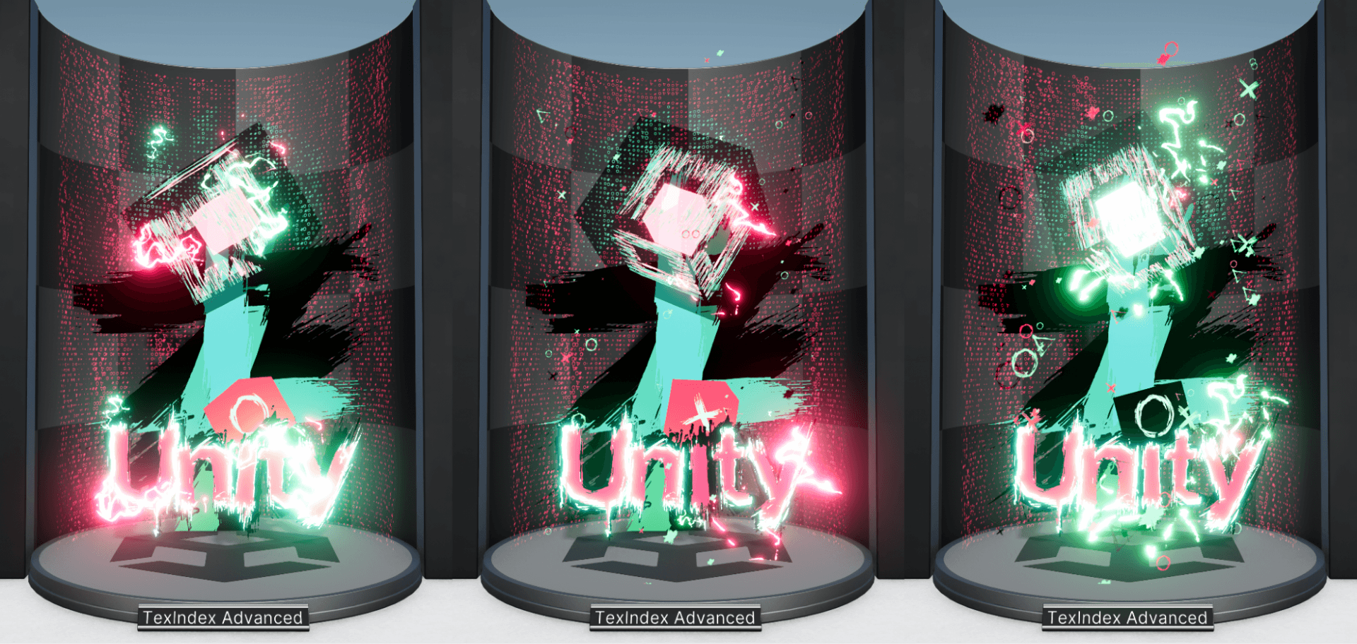 An image showing one of the sample effects included in the Unity VFX Graph Learning Templates