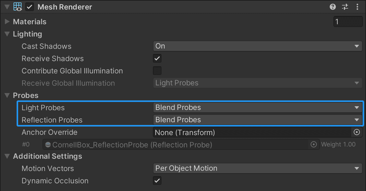 Light Probes and Reflection Probes properties need to be set to Blend Probes (or anything other than Off).