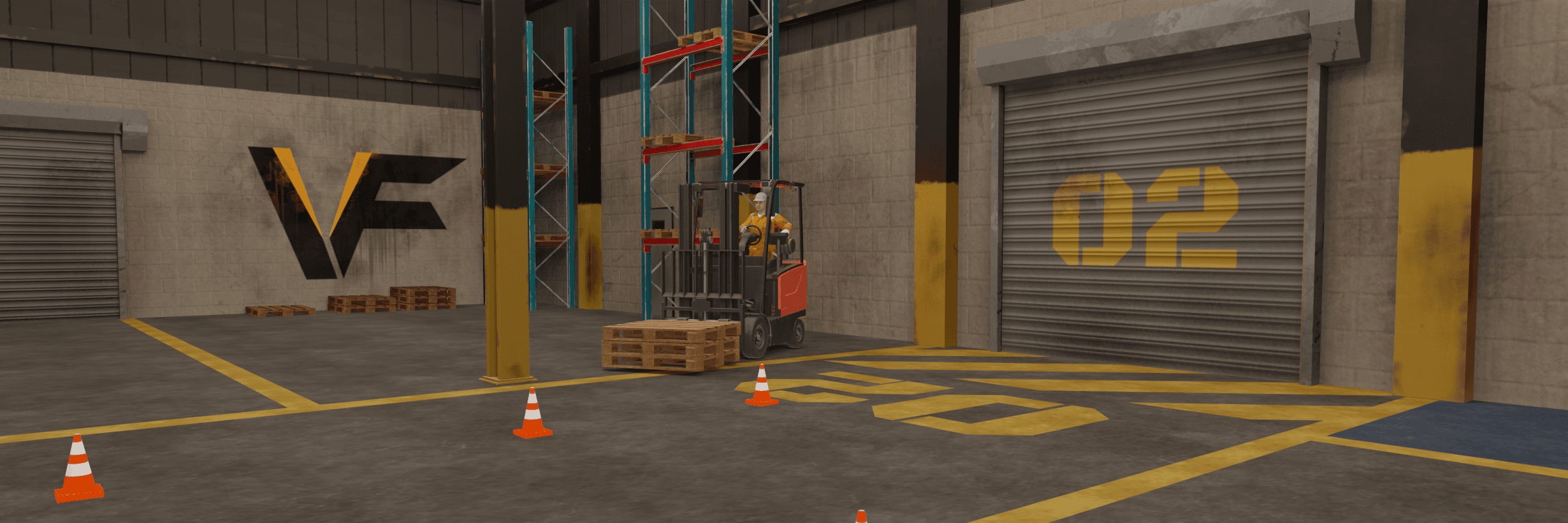 Virtual reality forklift operator training program created by Travancore Analytics