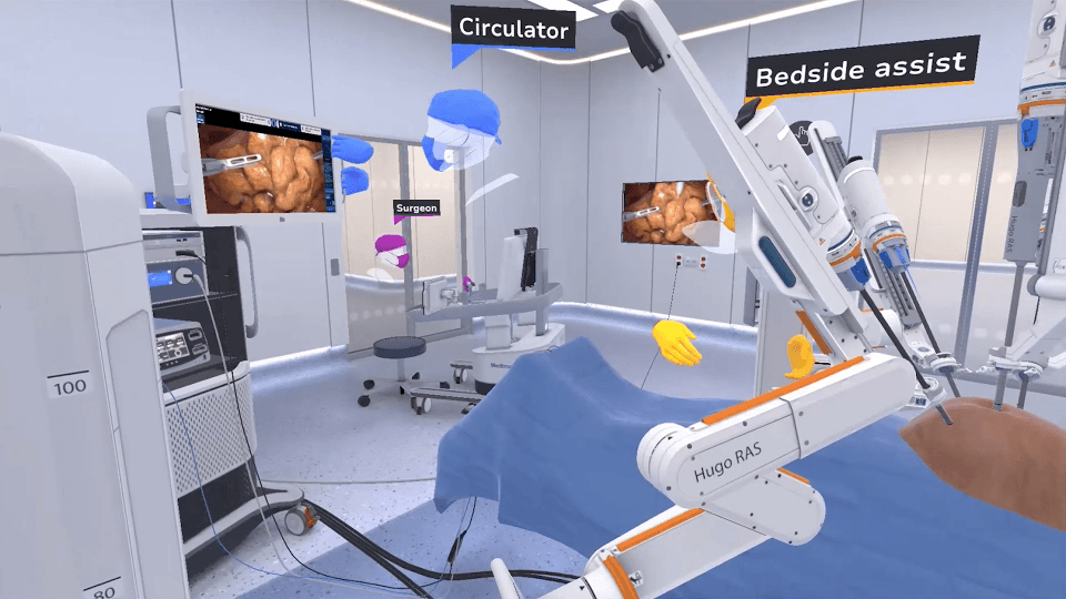 Digital twin of the Hugo RAS built in Unity by Medtronic