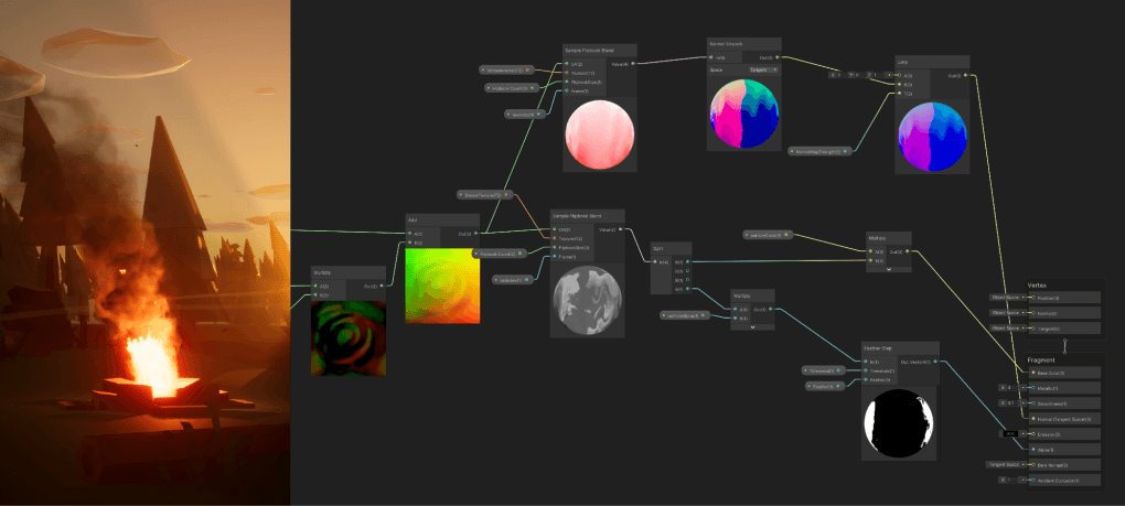 Unity Shader Graph together with VFX Graph to craft color transitions for dynamic VFX
