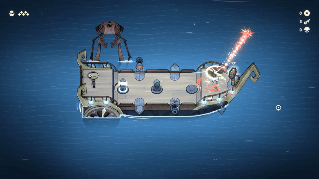 Screenshot von Ship of Fools mit einem Spieler, der ein Projektil ablenkt