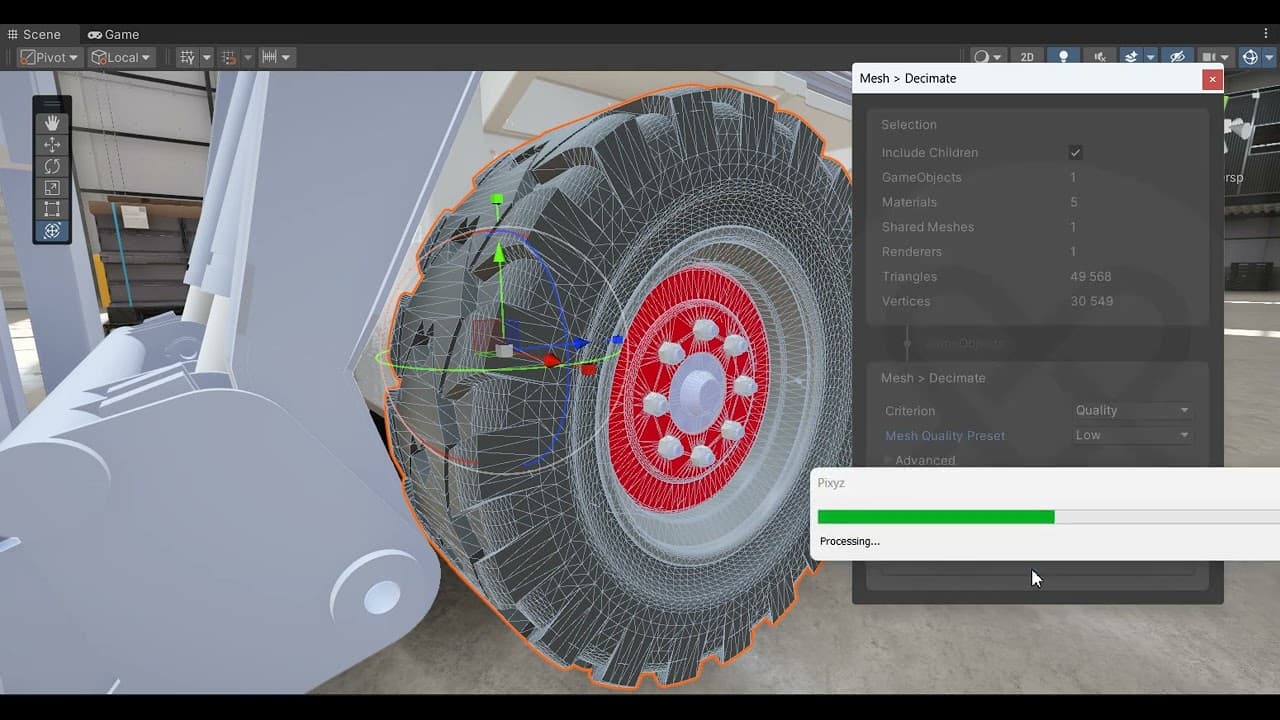 Optimizing 3D data for interactive applications with Unity Asset Transformer