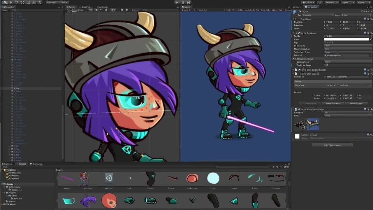 2D-Animation mit austauschbaren Sprites