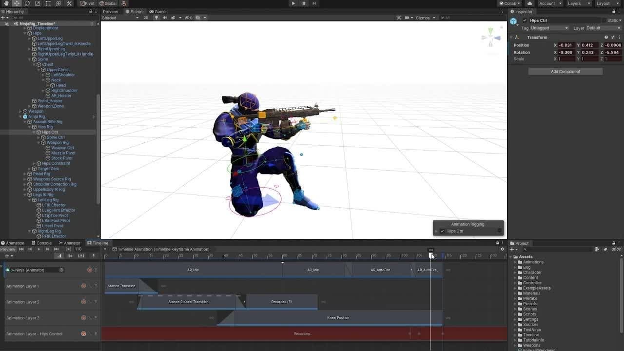 Animation Rigging – Timeline support (Preview)