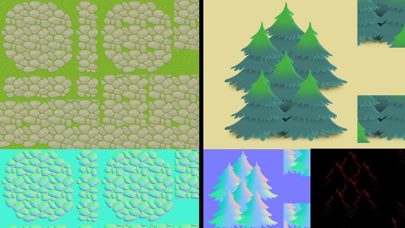 Diferentes hojas de mosaicos de naturaleza